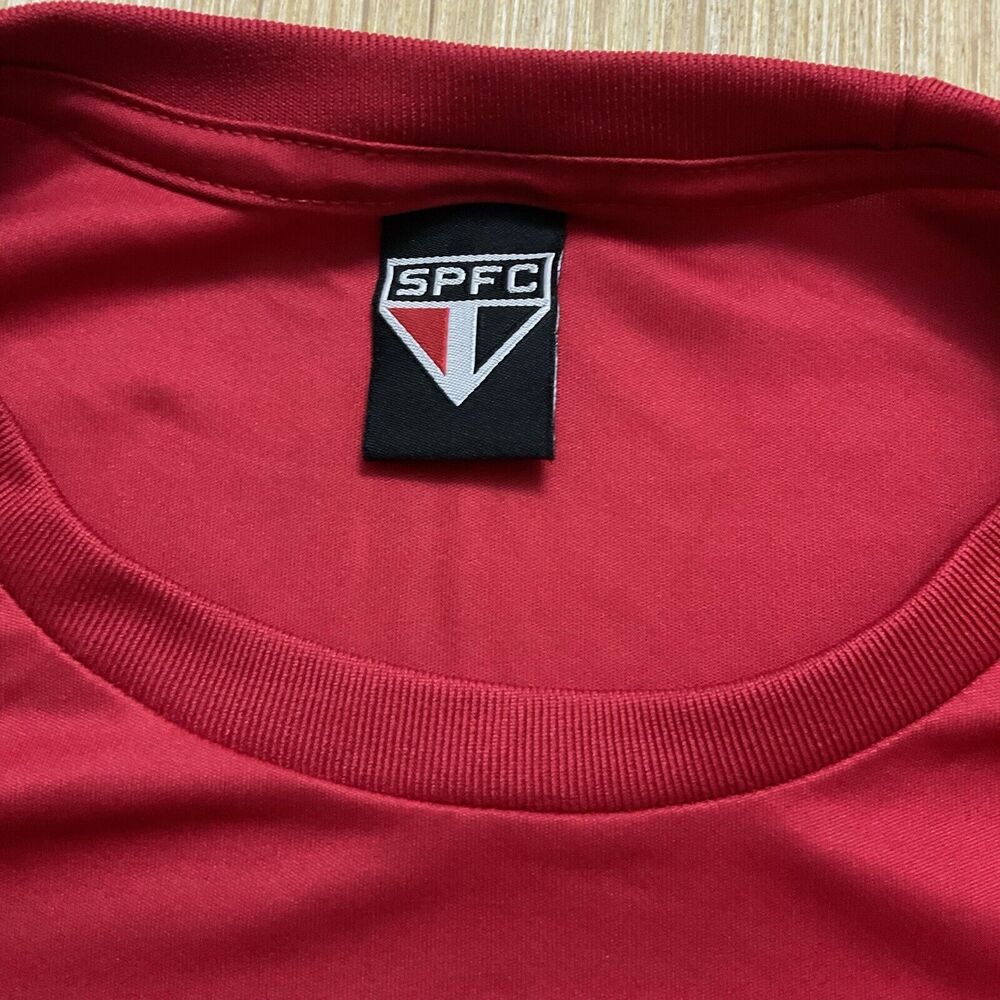 São Paulo SPFC Soccer  T-Shirt Red Black Large Grande Short Sleeve - Picture 5 of 7
